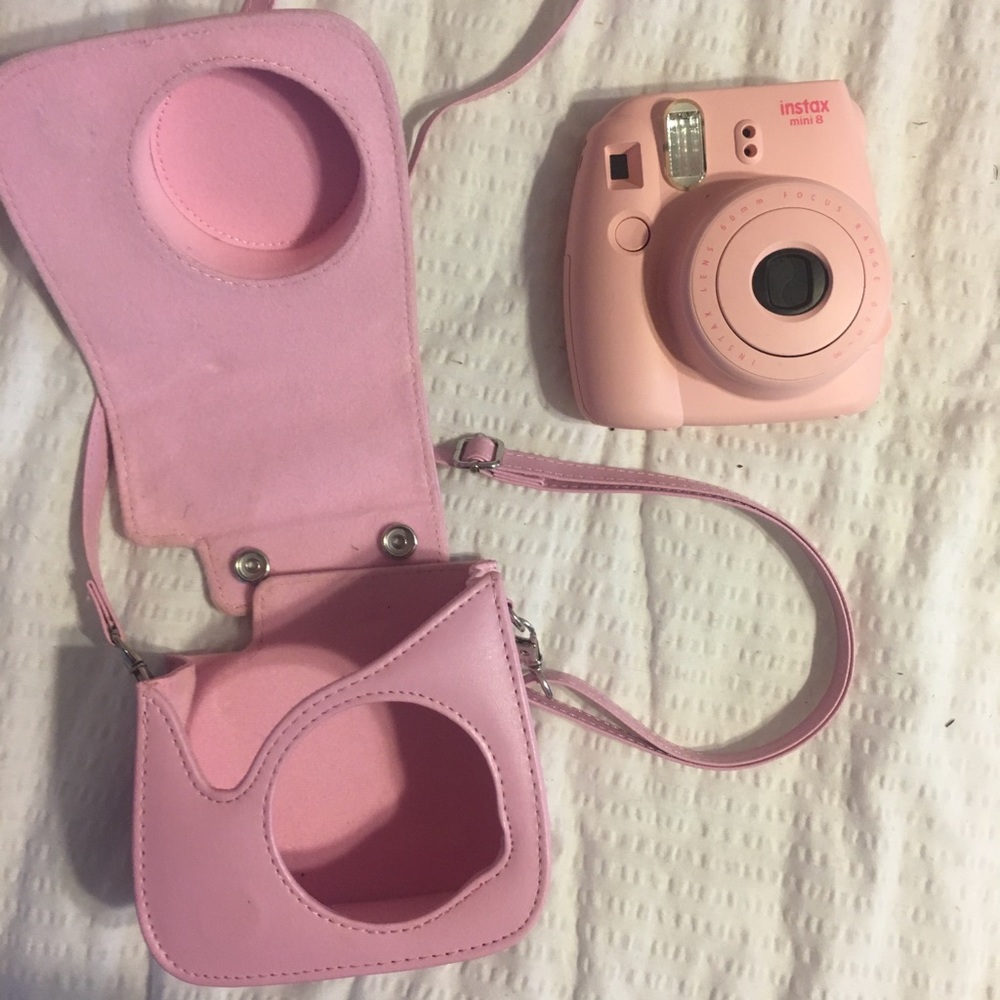Baby Pink Instax Mini 8 With Case